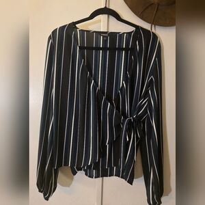 EXPRESS Striped Wrap Top - WOMANS SIZE LARGE